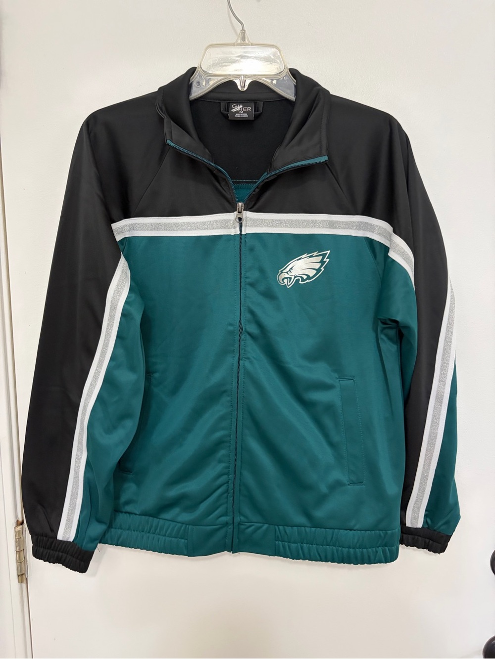 Philadelphia Eagles Black & Teal Zip-Front Windbreaker